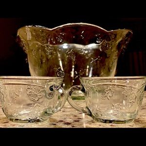 Vintage Anchor Hocking Savannah Punch Bowl